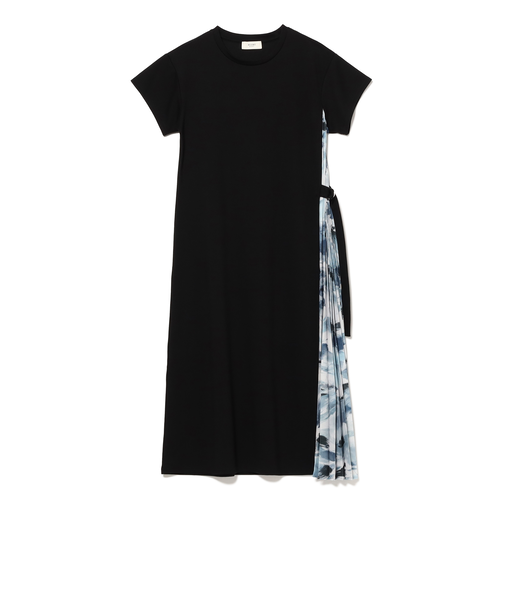 サイドプリーツ コンビ ワンピース