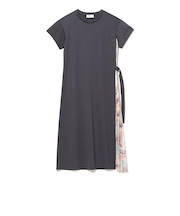 サイドプリーツ コンビ ワンピース