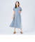 サイドプリーツ コンビ ワンピース