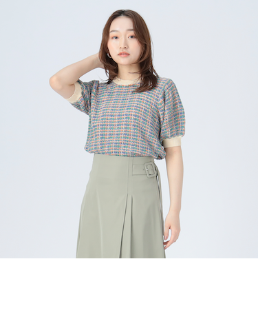 カラフル チェック ニット