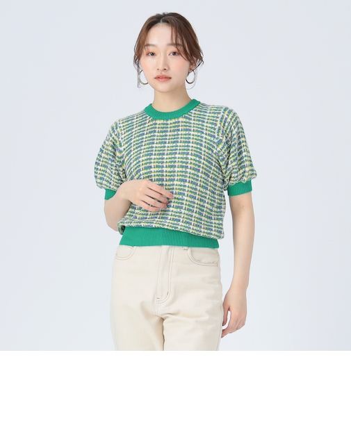 カラフル チェック ニット