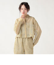 レギュラーカラー レース シャツ