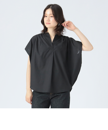 スキッパー 異素材 ブラウス