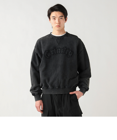 パッチ クルーネック スウェット