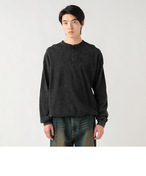 SW ワッフル ヘンリーネック カットソー