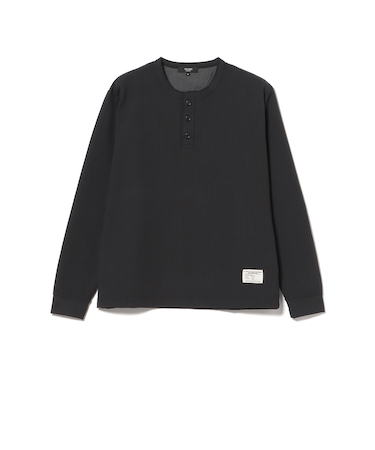 ポリエステル ワッフル ヘンリーネック カットソー