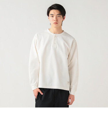 ポリエステル ワッフル ヘンリーネック カットソー