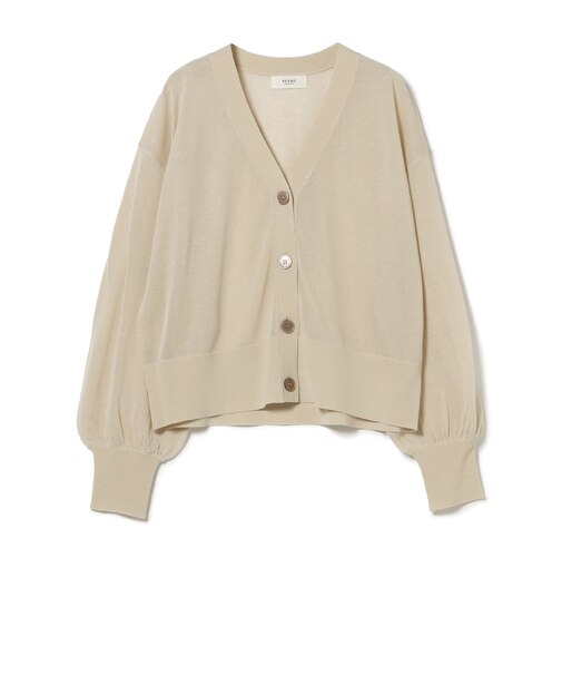 シアー Vネック ニットカーディガン