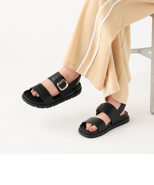 ダブル ベルト バックル サンダル
