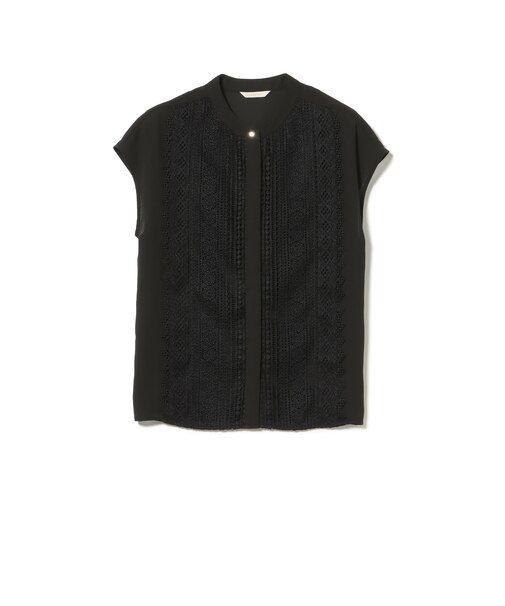 フロント レース フレンチ ブラウス