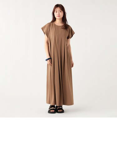 タック フレア ロング ワンピース