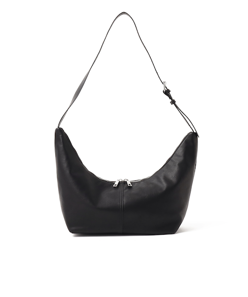 ハーフムーン フェイクレザー ショルダーバッグ