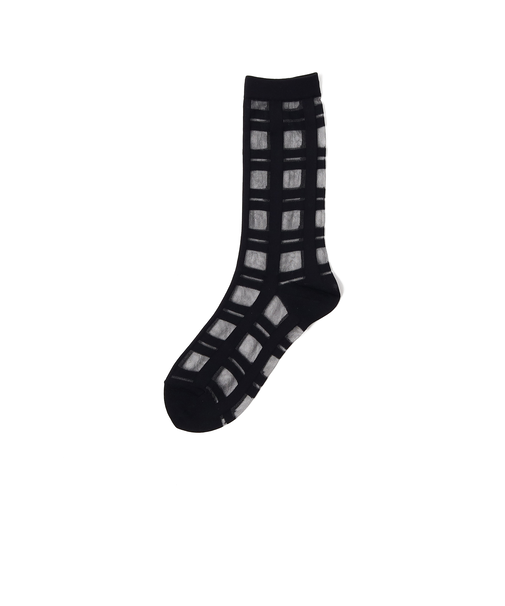 シアー チェック ソックス