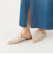 レース編み ミュール サンダル