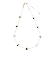 マット ビーズ×メタル ネックレス