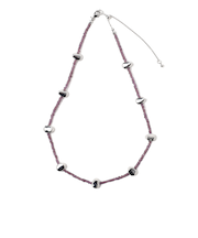 マット ビーズ×メタル ネックレス