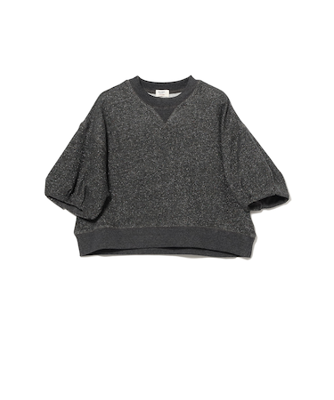 ラメ裏毛 袖バルーン プルオーバー