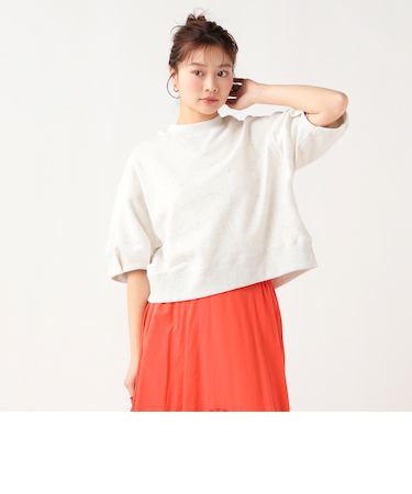 ラメ裏毛 袖バルーン プルオーバー