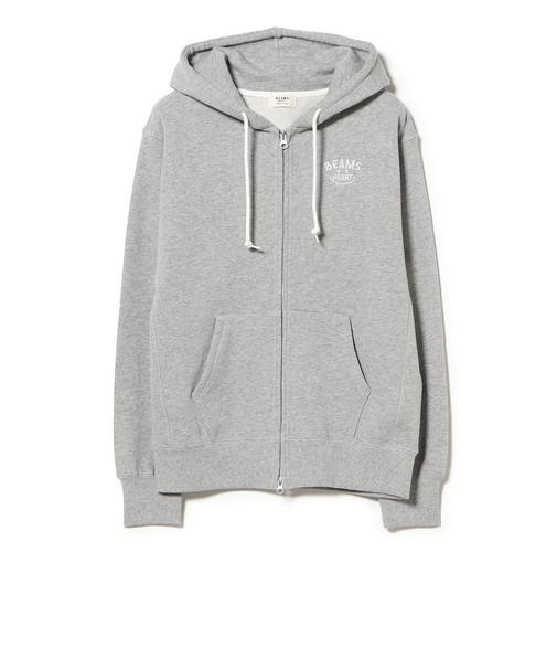 スマイル 刺繍 ジップパーカー