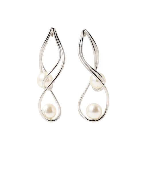 フェイクパール 細ライン ピアス