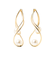 フェイクパール 細ライン ピアス