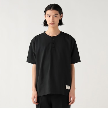 ワッフル ヘンリーネック ショートスリーブ カットソー