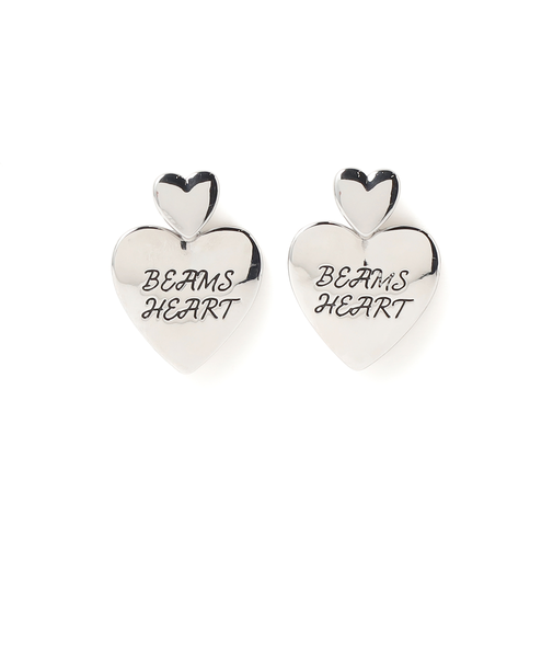 ハートモチーフ ロゴ入り ピアス