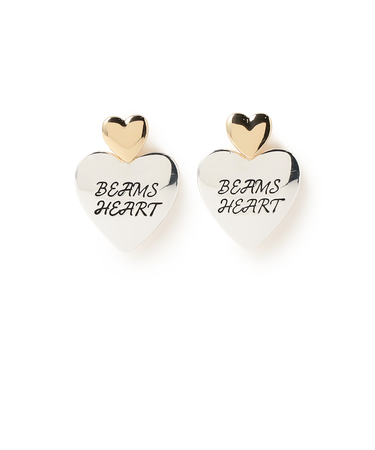 ハートモチーフ ロゴ入り ピアス