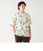 プリント オープンカラー シャツ