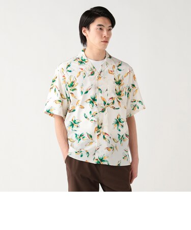 プリント オープンカラー シャツ