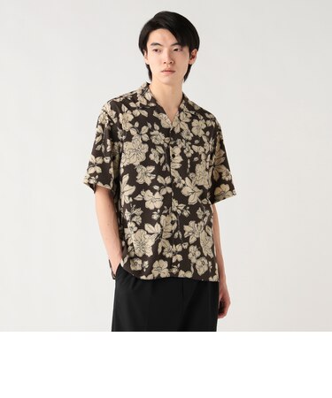 プリント オープンカラー シャツ