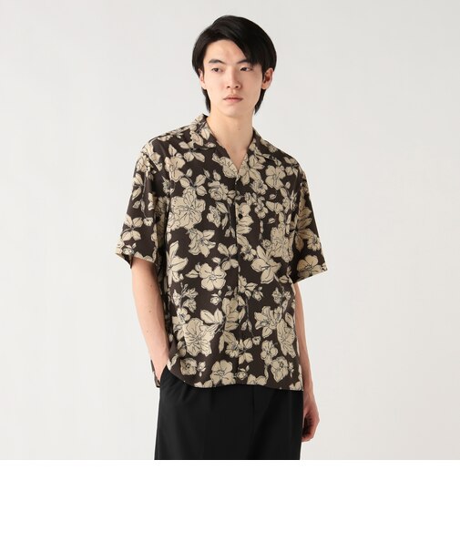 プリント オープンカラー シャツ