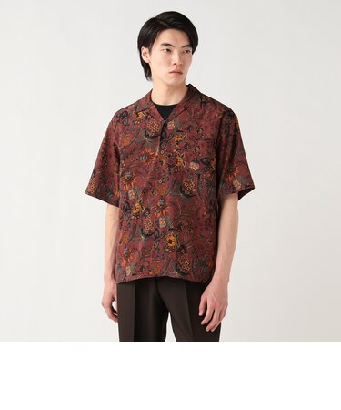 プリント オープンカラー シャツ