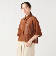 レース クロップド シャツ