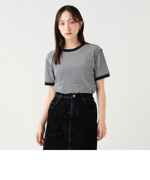 ワッフル ボーダー プルオーバー