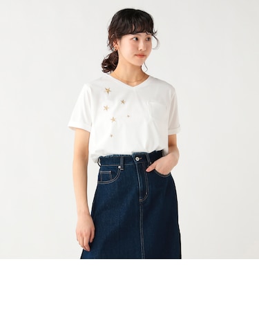 星 刺繍 Tシャツ
