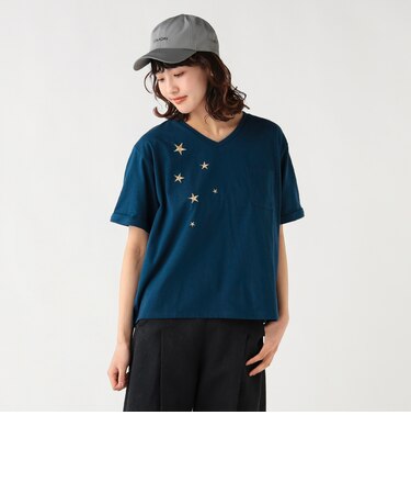 星 刺繍 Tシャツ
