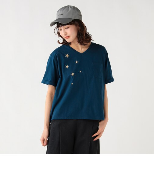 星 刺繍 Tシャツ