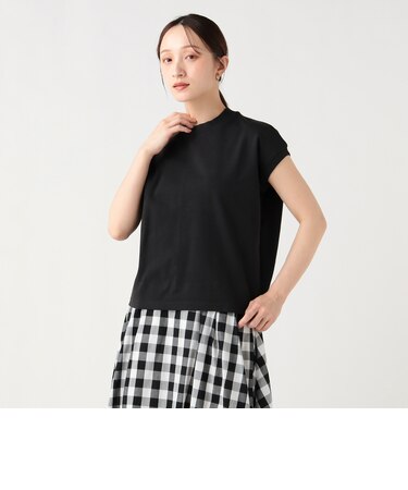 ハイネック フレンチスリーブ プルオーバー