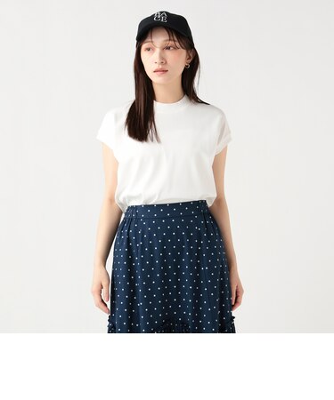 ハイネック フレンチスリーブ プルオーバー