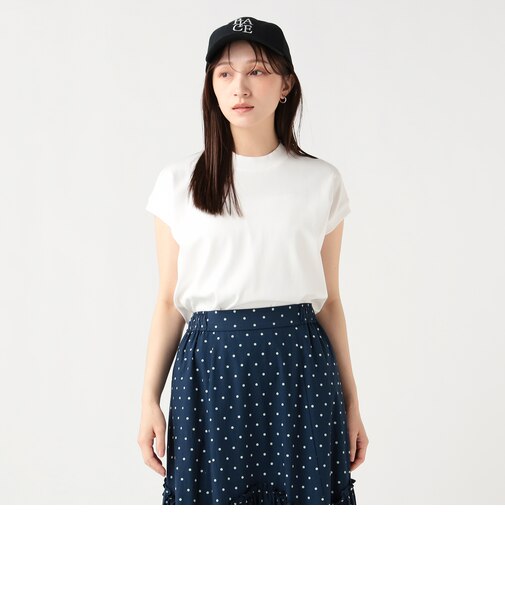 ハイネック フレンチスリーブ プルオーバー