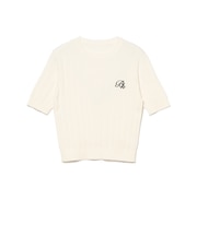 エンブレム刺繍 半袖ニット