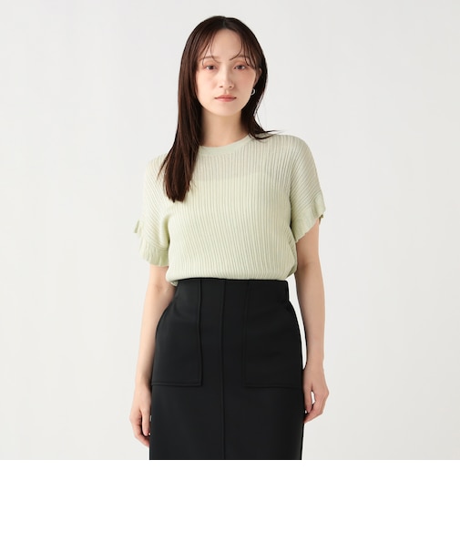 袖フリルニット プルオーバー