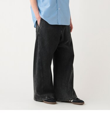 コットン天竺 フェード ワイドストレート パンツ