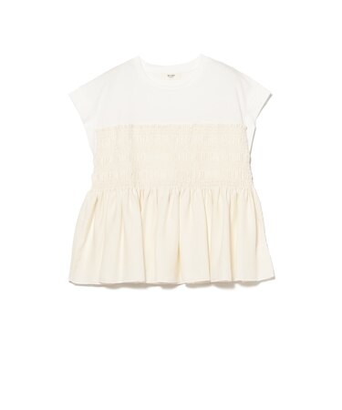 異素材 シャーリング プルオーバー