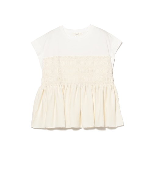 異素材 シャーリング プルオーバー