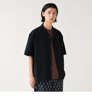 ポリエステル 楊柳 オープンカラー シャツ