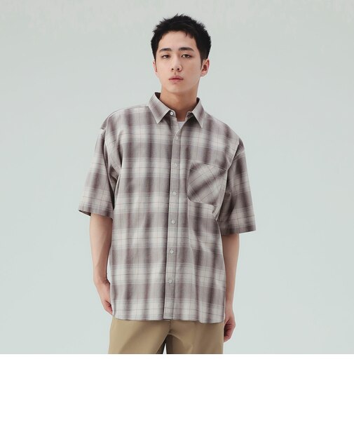 オンブレーチェック ショートスリーブ シャツ