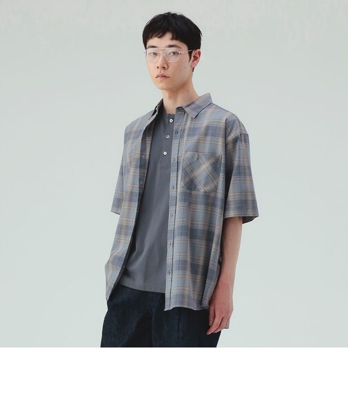 オンブレーチェック ショートスリーブ シャツ