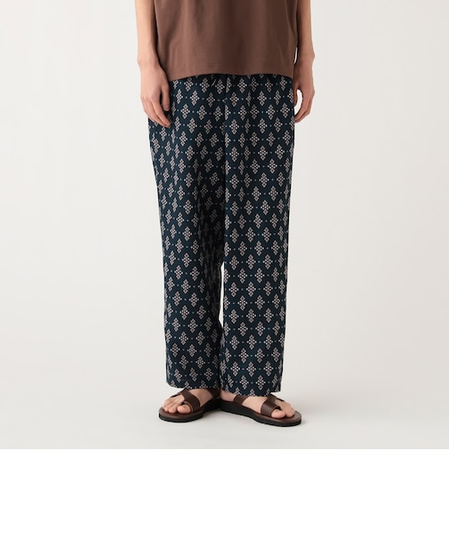 プリント アンクル ワイドストレート パンツ